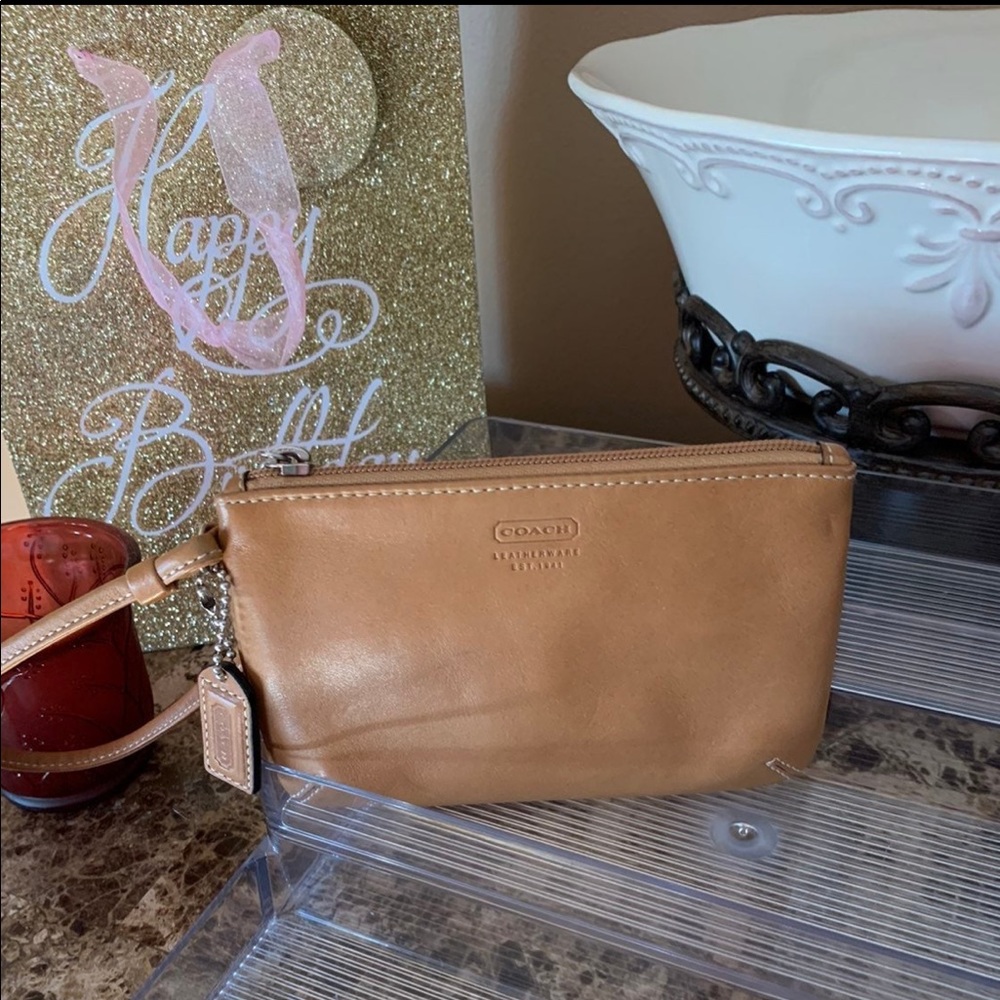 Coach leather wristlet
